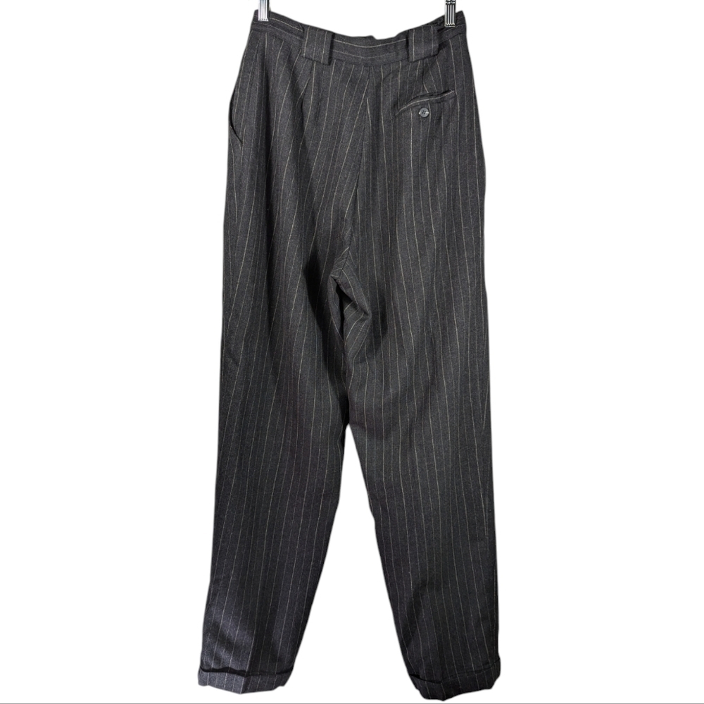 Vintage 80s 90s Valerie Stevens 100% Wool Pinstripe Pleated Pants Sz 6 - Picture 8 of 13